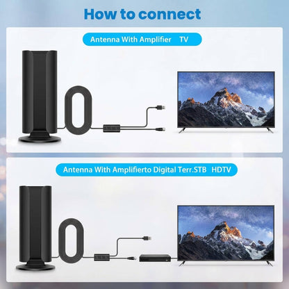 2026 TV Antenna for Smart TV, 5000+ Miles Range Digital HD Indoor Outdoor Antenna with Amplifier Signal Booster, Waterproof Design