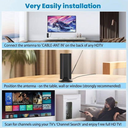 2026 TV Antenna for Smart TV, 5000+ Miles Range Digital HD Indoor Outdoor Antenna with Amplifier Signal Booster, Waterproof Design
