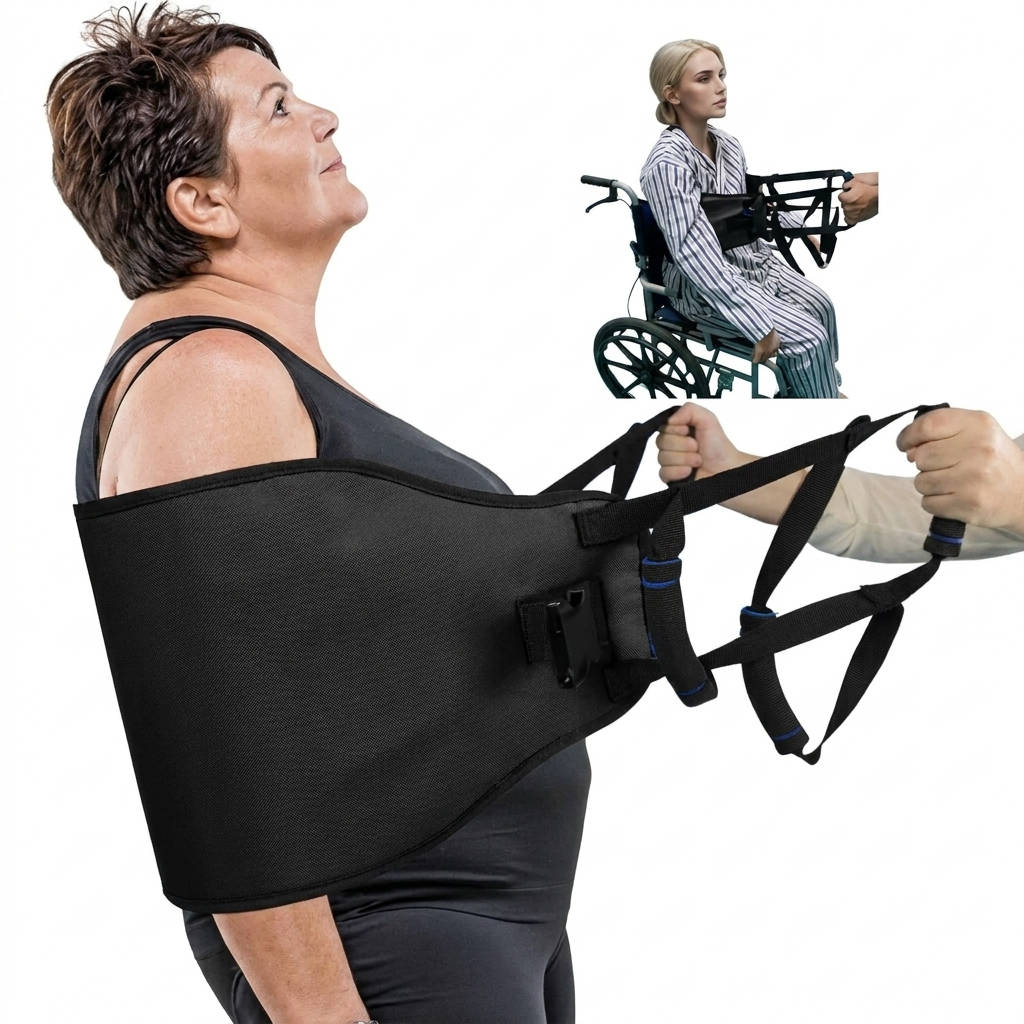 Transfer Sling, Gait Belt Transfer Belt with Padded Handles for Patient Lift Assist, Elderly and Disabled Mobility