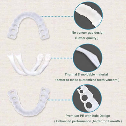 Snap On Veneers, Natural Looking Veneers for Upper and Lower Teeth, Instant Smile Makeover