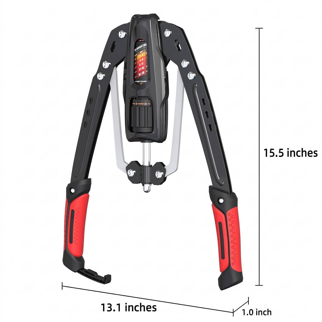 Hydraulic Arm Trainer with Counter, 22 to 440Lbs Adjustable Resistance, Foldable Upper Body Strength Equipment