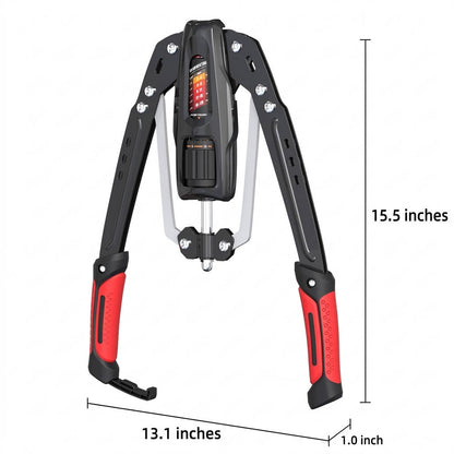 Hydraulic Arm Trainer with Counter, 22 to 440Lbs Adjustable Resistance, Foldable Upper Body Strength Equipment