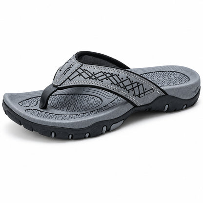 Mens Athletic Flip Flops with Arch Support and Nonslip Rubber Sole