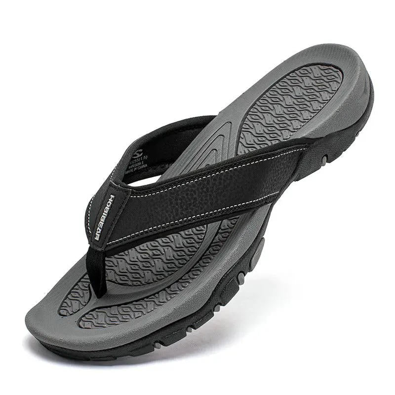 Mens Athletic Flip Flops with Arch Support and Nonslip Rubber Sole