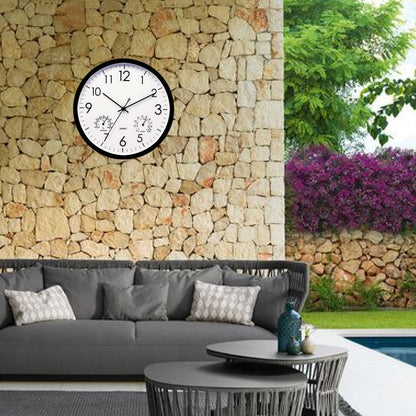 Outdoor Garden Clock with Temperature and Humidity Display, 11.81in Dial