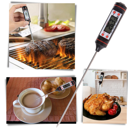 Digital Food Thermometer Probe with LCD Screen for Meat, Chocolate and Liquids
