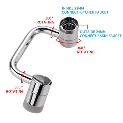 Swivel Faucet Extender with Dual Flow Modes and 1080 Degree Rotation