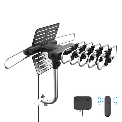 Motorized HD TV Antenna with 360 Degree Rotation and Signal Amplifier, 33ft Cable