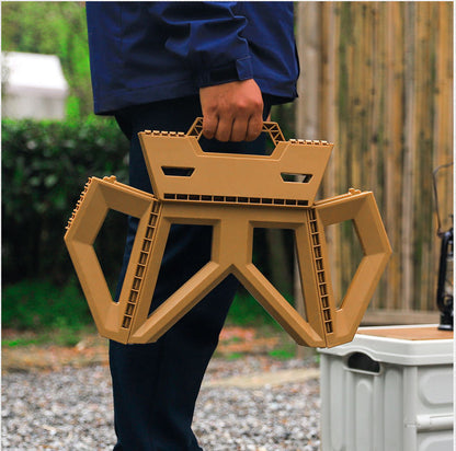 Portable Folding Stool with Built-In Handle and Textured Grips, 330 lb Capacity