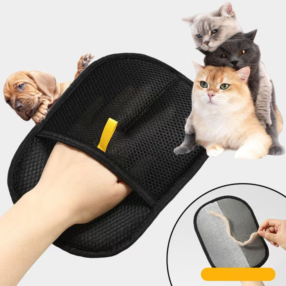 Pet Grooming Gloves with Double-Sided Design and Anti-Static Surface, Washable