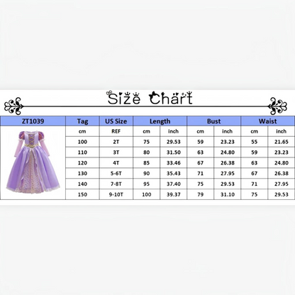 Girls Ball Gown Dress with Puff Sleeves and Applique Details