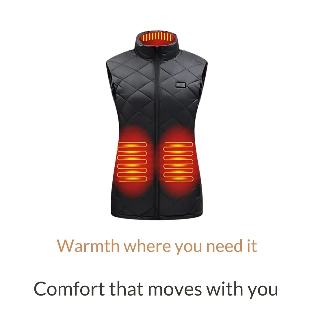 Heated Gilet for Women with Nine Zones and Three Temperature Settings, 10 Hour Runtime