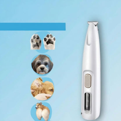 Quiet Pet Grooming Trimmer with Ceramic Blades and LED Light for Dogs and Cats
