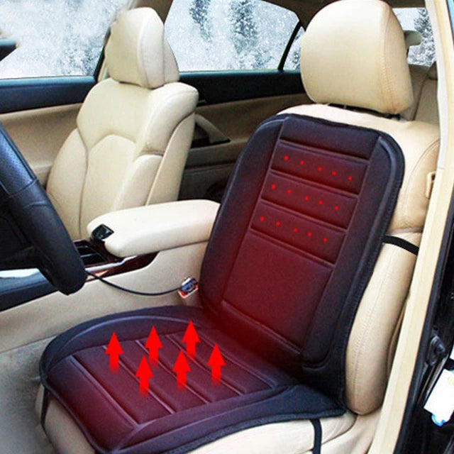 Heated Car Seat Cushion with 12V Plug 45 Watt Heating and Full Seat and Back Coverage
