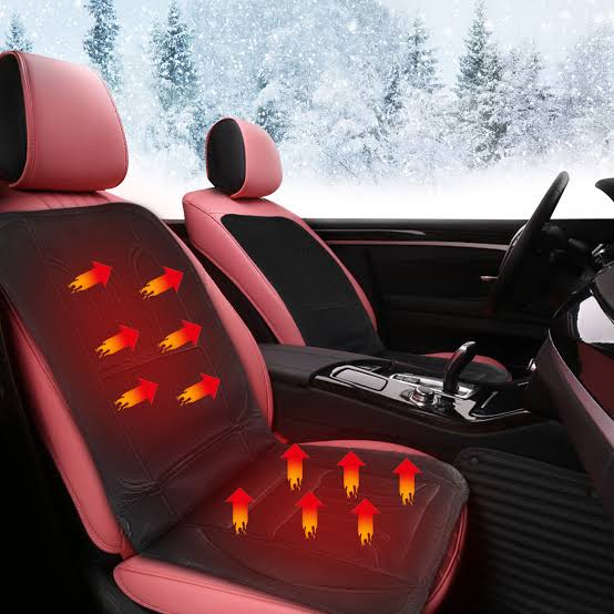 Heated Car Seat Cushion with 12V Plug 45 Watt Heating and Full Seat and Back Coverage