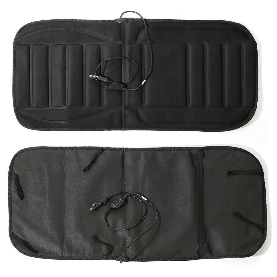 Heated Car Seat Cushion with 12V Plug 45 Watt Heating and Full Seat and Back Coverage