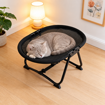 Elevated Pet Bed with Breathable Mesh and Carrying Bag for Cats and Dogs