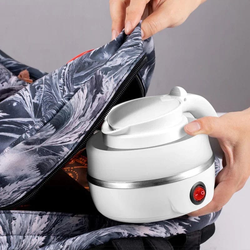 Collapsible Electric Kettle with Silicone Body and Stainless Steel Base for Travel