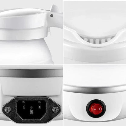 Collapsible Electric Kettle with Silicone Body and Stainless Steel Base for Travel