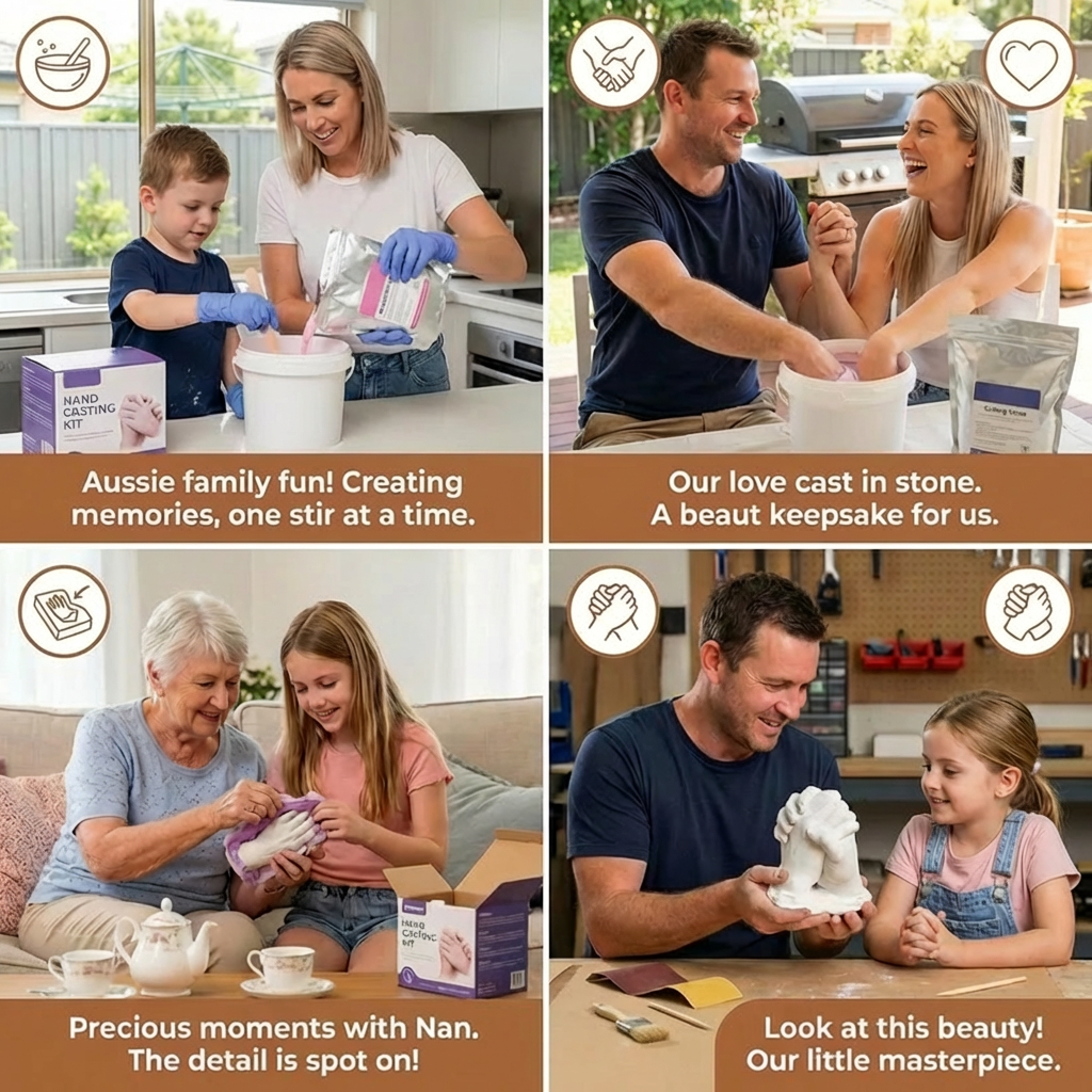 3D Plaster Hand Casting Kit with Molding Frame and Tools for Couples