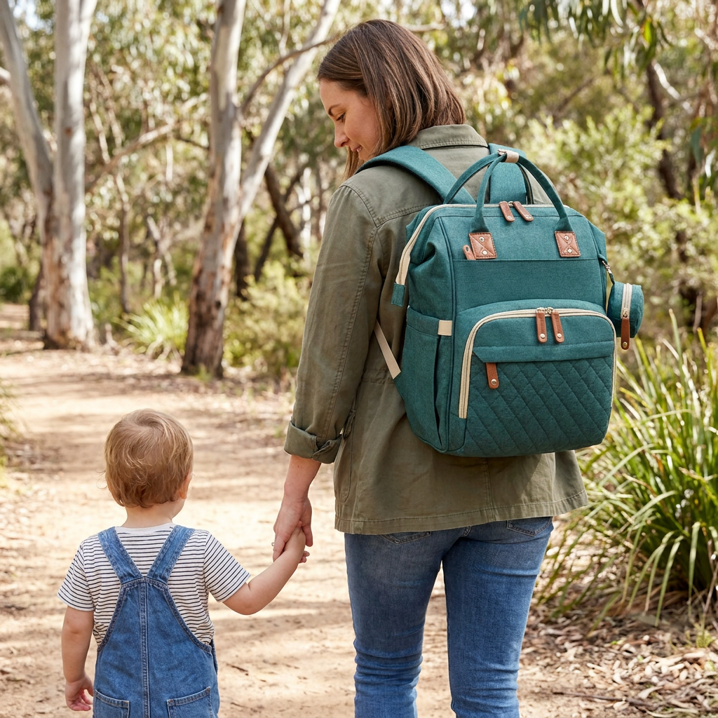 Convertible Diaper Backpack with Fold Out Baby Bed and Built In Changing Area in 8 Colors