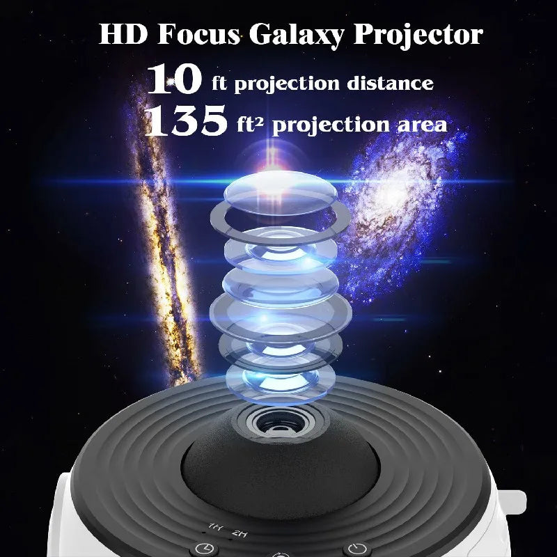 Galaxy Projector with 360 Degree Rotation and 12 Film Discs, Adjustable Focus