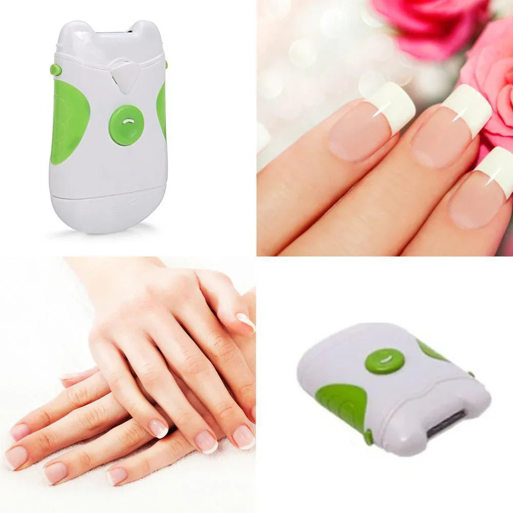 Rechargeable Electric Nail Clipper with Built In LED Light and Rounded Blade