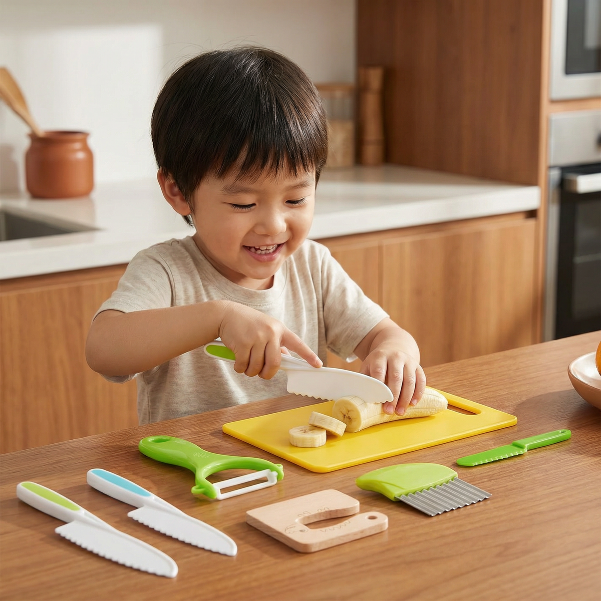 Kids Pretend Kitchen Tool Set in Seven Or Thirteen Piece Options for Play Cooking