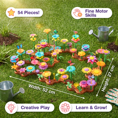 Peg Building Flower Playset for Imaginative Garden Play