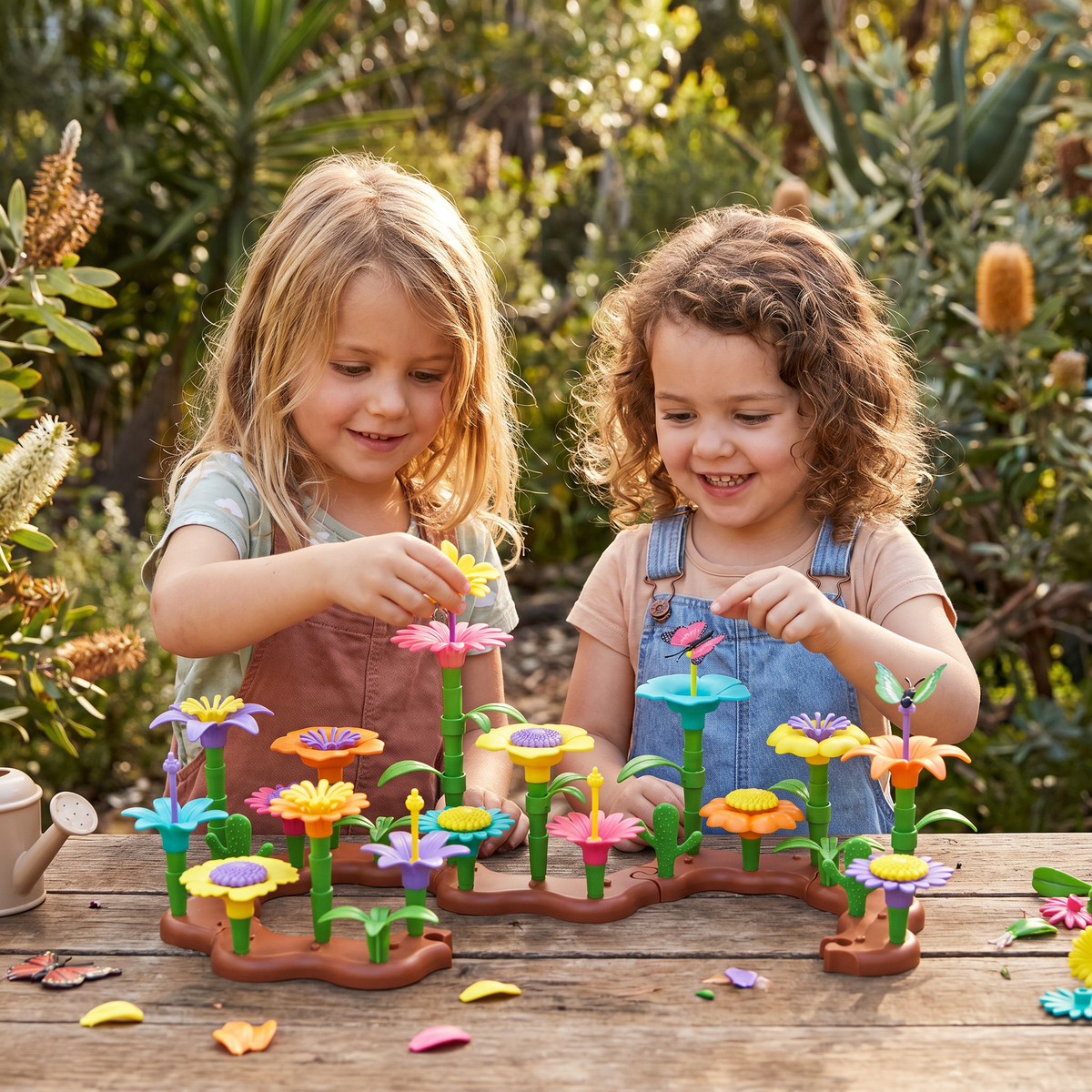 Peg Building Flower Playset for Imaginative Garden Play