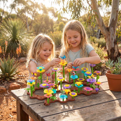 Peg Building Flower Playset for Imaginative Garden Play