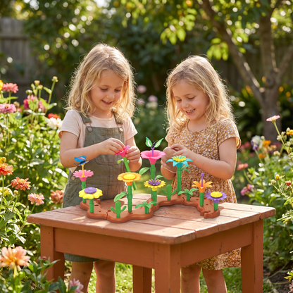 Peg Building Flower Playset for Imaginative Garden Play