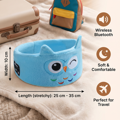 Soft Sleep Headband with Built in Wireless Speakers in Nine Animal Designs for Naps and Flights