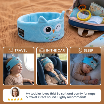 Soft Sleep Headband with Built in Wireless Speakers in Nine Animal Designs for Naps and Flights