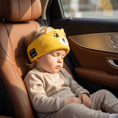 Soft Sleep Headband with Built in Wireless Speakers in Nine Animal Designs for Naps and Flights