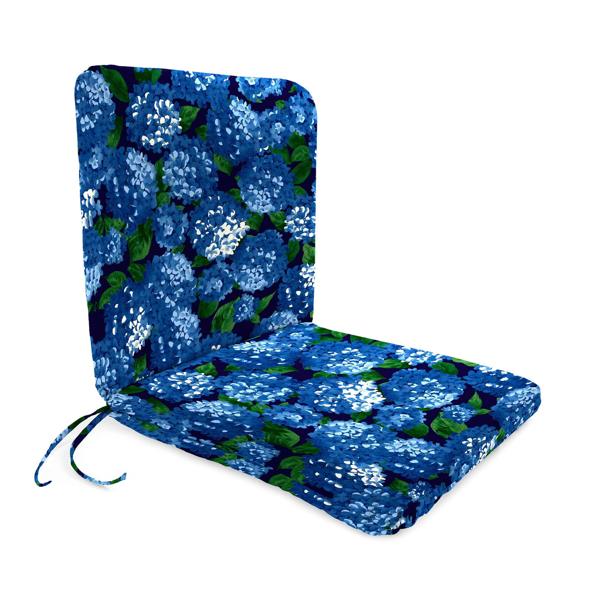Outdoor Chair Cushion with Knife Edge Design and Attached Ties, 19 Inch