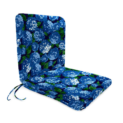 Outdoor Chair Cushion with Knife Edge Design and Attached Ties, 19 Inch