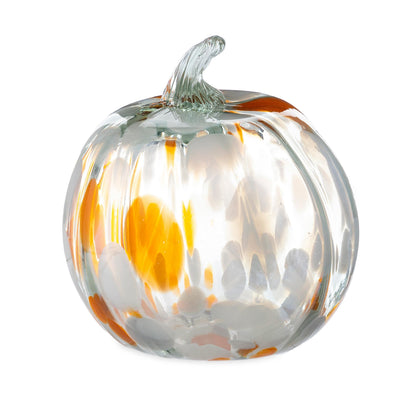 Recycled Glass Pumpkin with Textured Finish and Autumn Harvest Shape