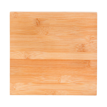 Heat Resistant Ceramic Trivet with Wood Base and Pumpkin Design, 7.8 Inch