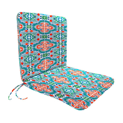 Outdoor Chair Cushion with Knife Edge Design and Attached Ties, 19 Inch