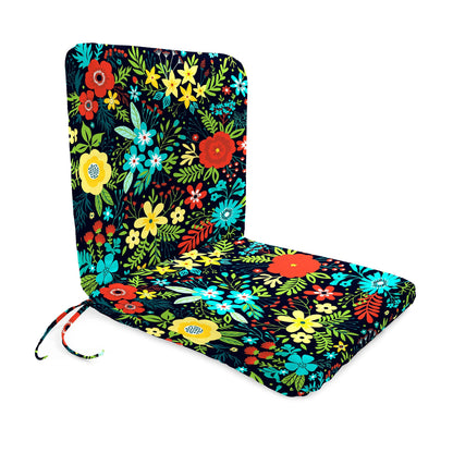 Outdoor Chair Cushion with Knife Edge Design and Attached Ties, 19 Inch