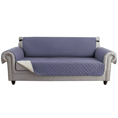 Reversible Sofa Cover for 3 Cushion Couch, Water Resistant Pet Protector with Elastic Straps