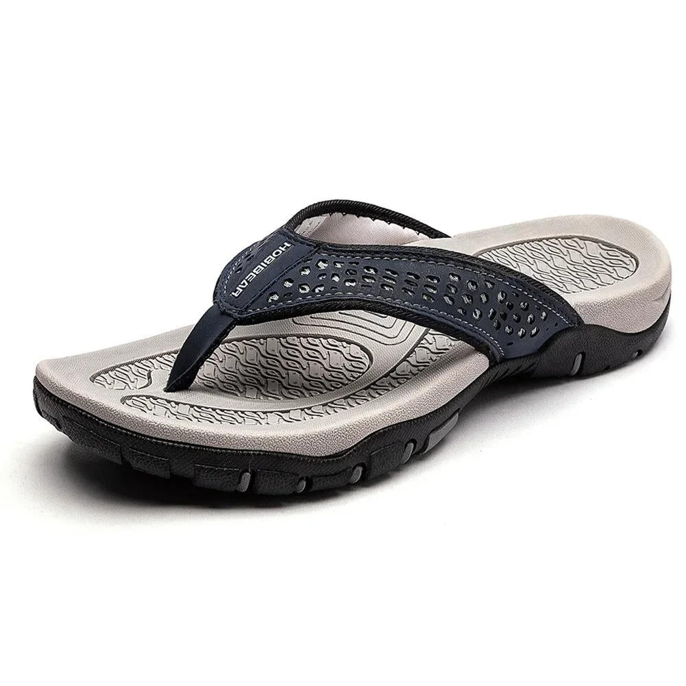 Mens Athletic Flip Flops with Arch Support and Nonslip Rubber Sole