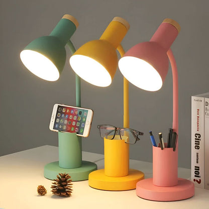Modern LED Desk Lamp  Integrated Pen Holder and Adjustable Head - Detailed view