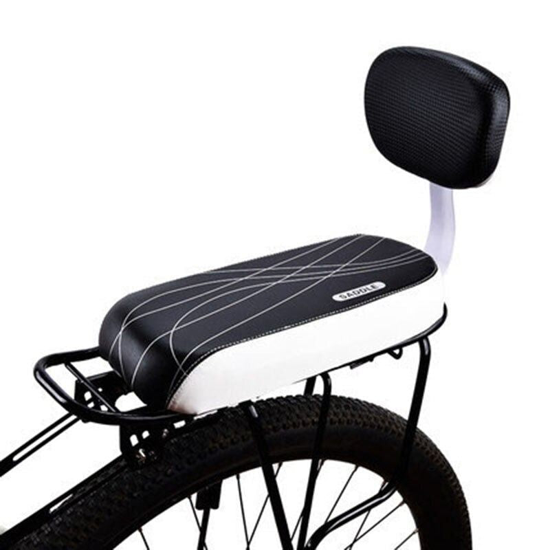 Rear Bike Seat with Padded Backrest and Quick Mount System for Luggage Rack
