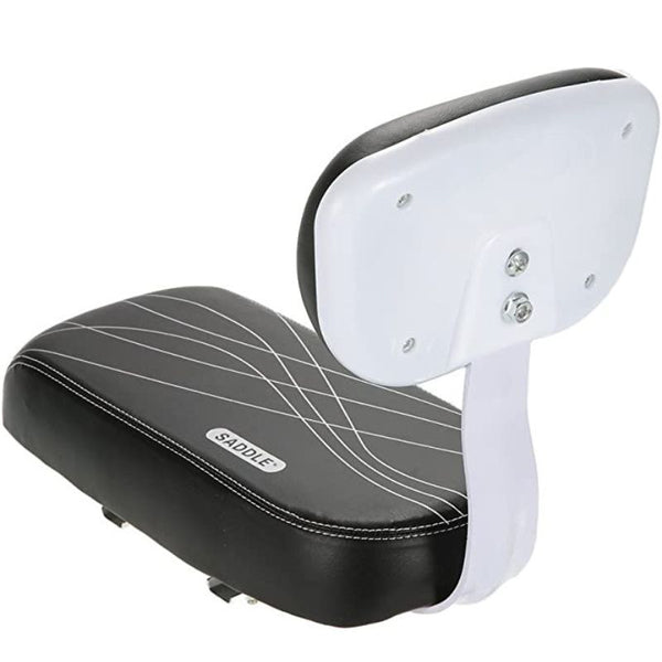 Rear Bike Seat with Padded Backrest and Quick Mount System for Luggage Rack