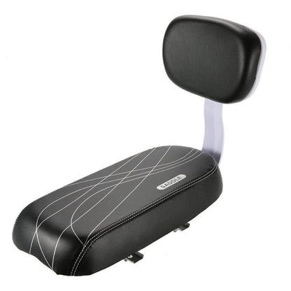 Rear Bike Seat with Padded Backrest and Quick Mount System for Luggage Rack