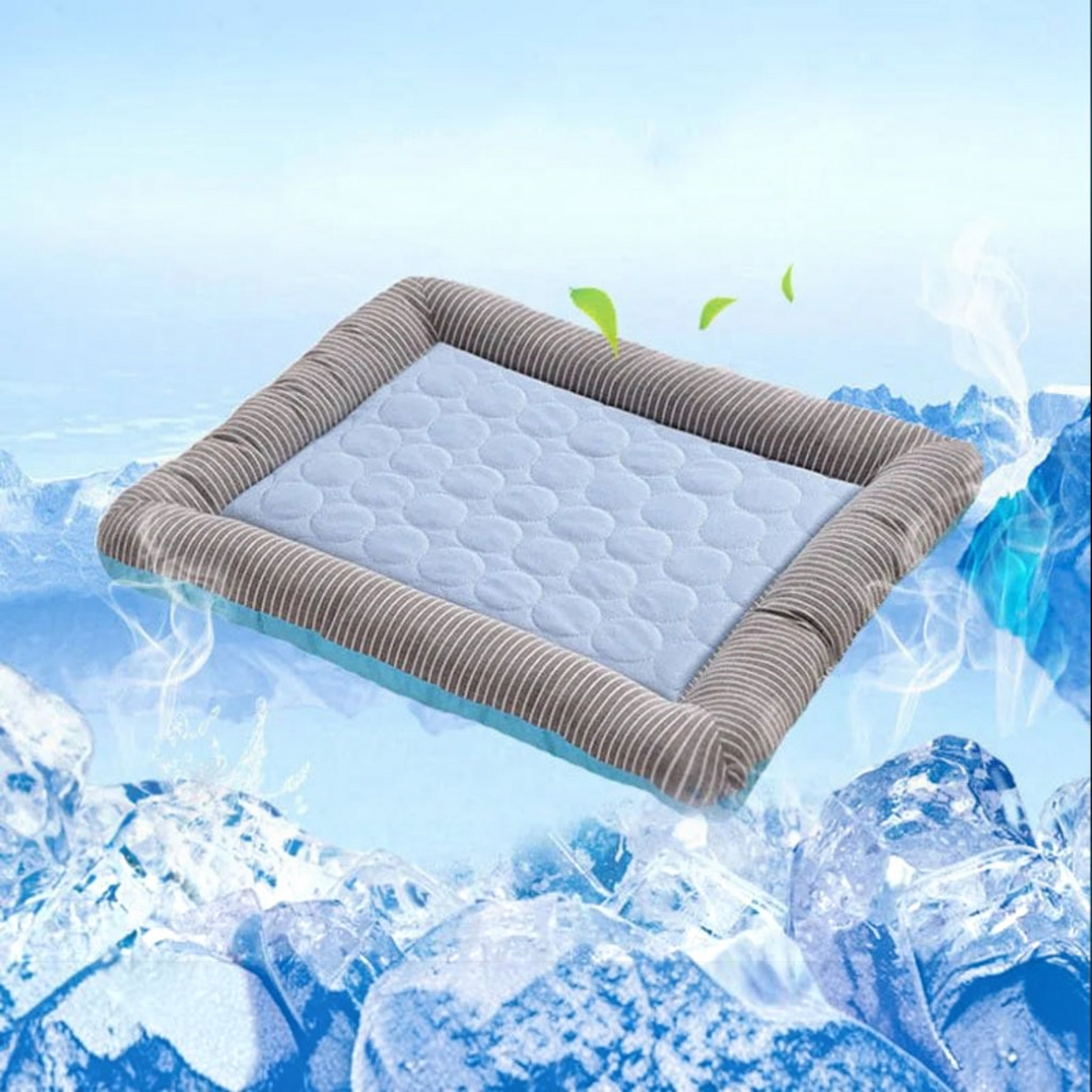 Pet Cooling Mat with Breathable Ice Silk Surface and Edge Stitching for Dogs and Cats