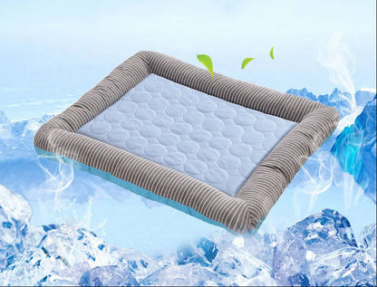 Pet Cooling Mat with Breathable Ice Silk Surface and Edge Stitching for Dogs and Cats