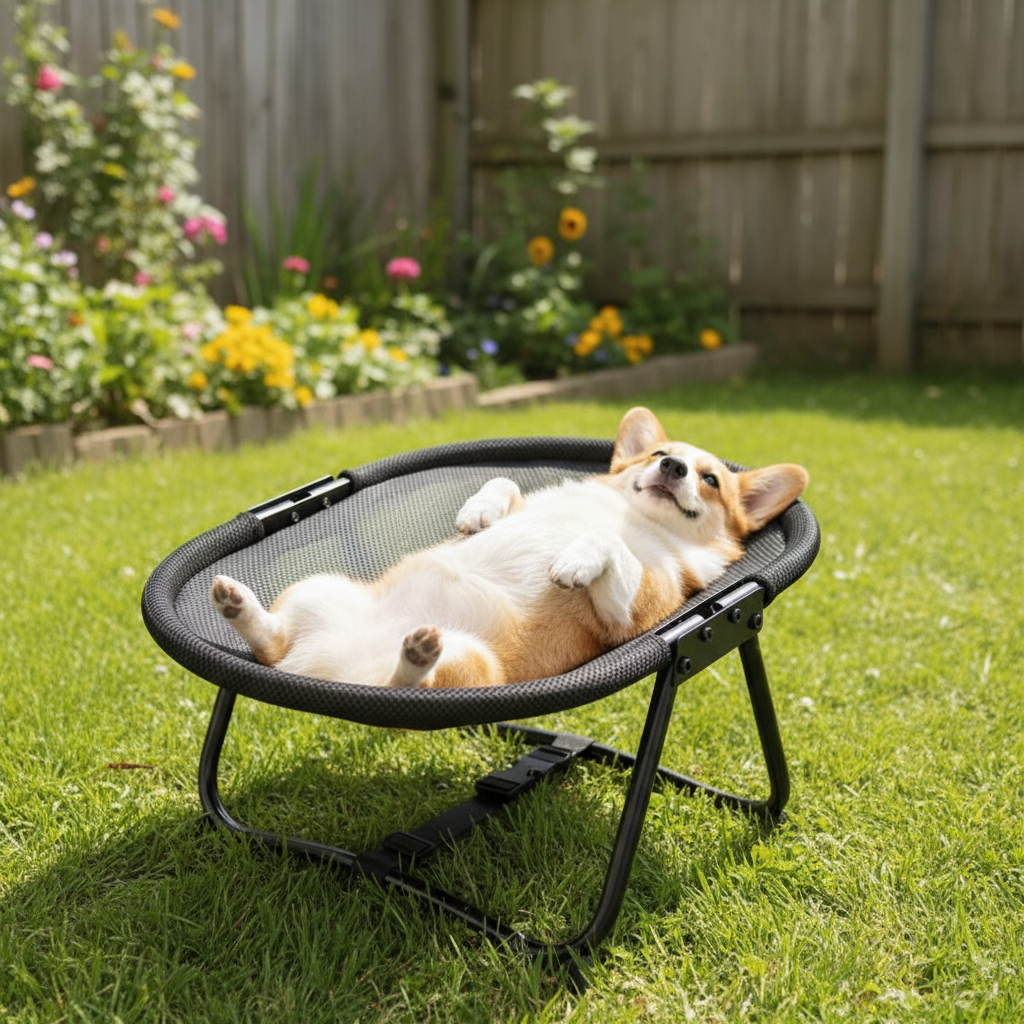 Elevated Pet Bed with Breathable Mesh and Carrying Bag for Cats and Dogs
